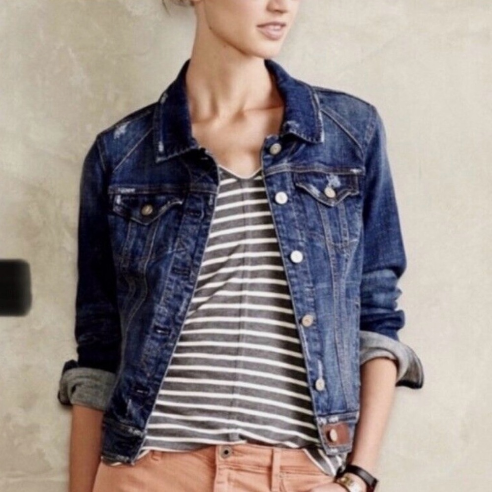 Pilcro and the Letterpress Dark Blue Jean Jacket